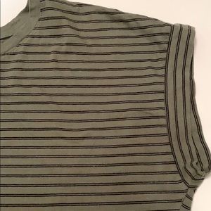 Green Striped Tee - L
